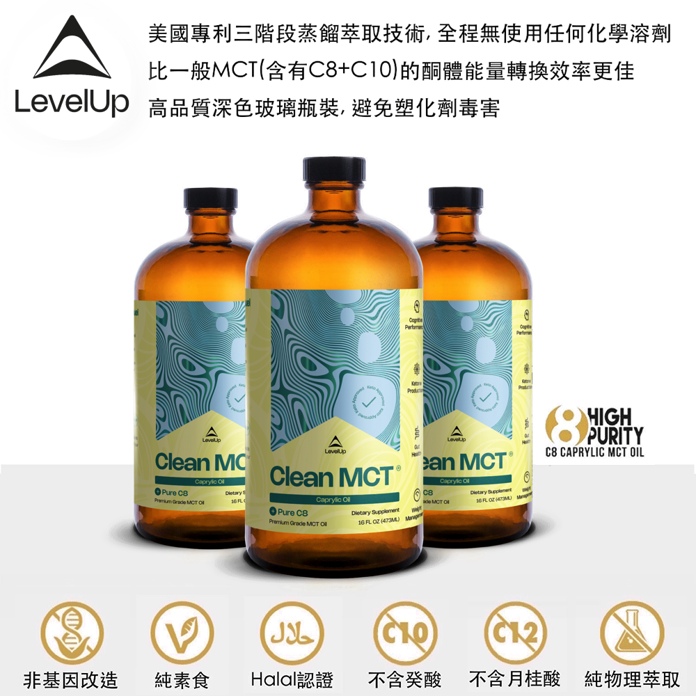 美國LEVELUP純淨C8中鏈油 美國LEVELUP純淨C8中鏈油