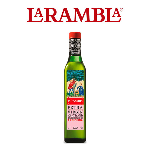 西班牙La Rambla阿爾貝吉納橄欖油500ml-單一品種Arbequina頂級橄欖果,100%第一道特級初榨冷壓,口感柔和且帶有淡雅青蘋果香氣