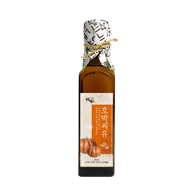 韓國千年味人初榨冷壓南瓜籽油250ml - 100%韓國原裝原瓶進口, 嚴選韓國慶州高營養價值南瓜籽, 100%初榨冷壓無烘烤!